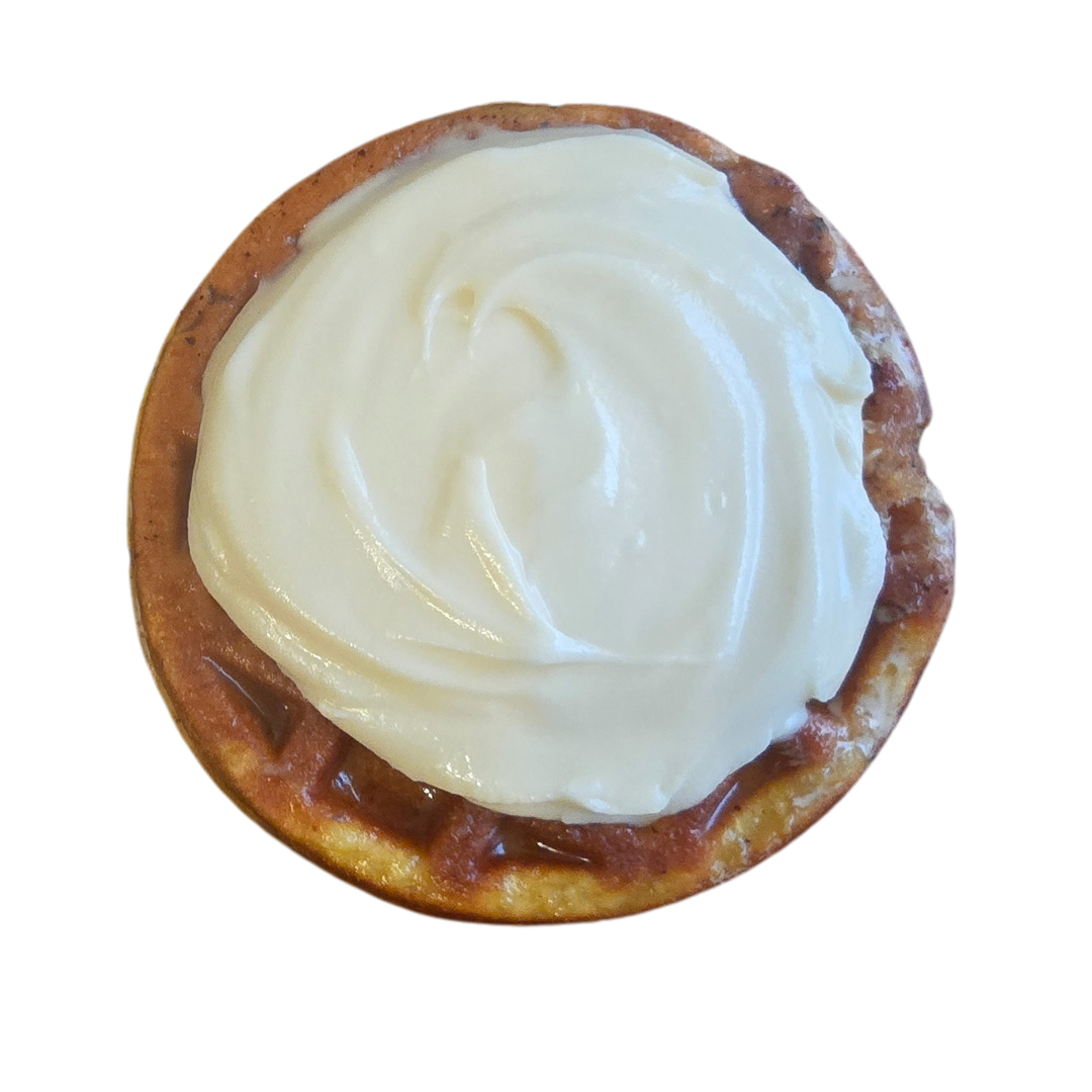 Cinnamon Roll Chaffle with Maple Brew Icing